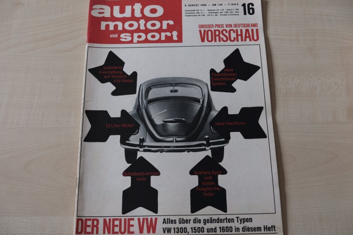 Deckblatt Auto Motor und Sport (16/1966)